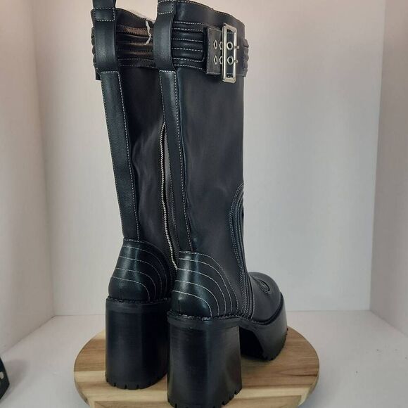 Dolls Kill - Roadway Combat Boots Generation Kiss Women's Size 10 M Black - Picture 3 of 10